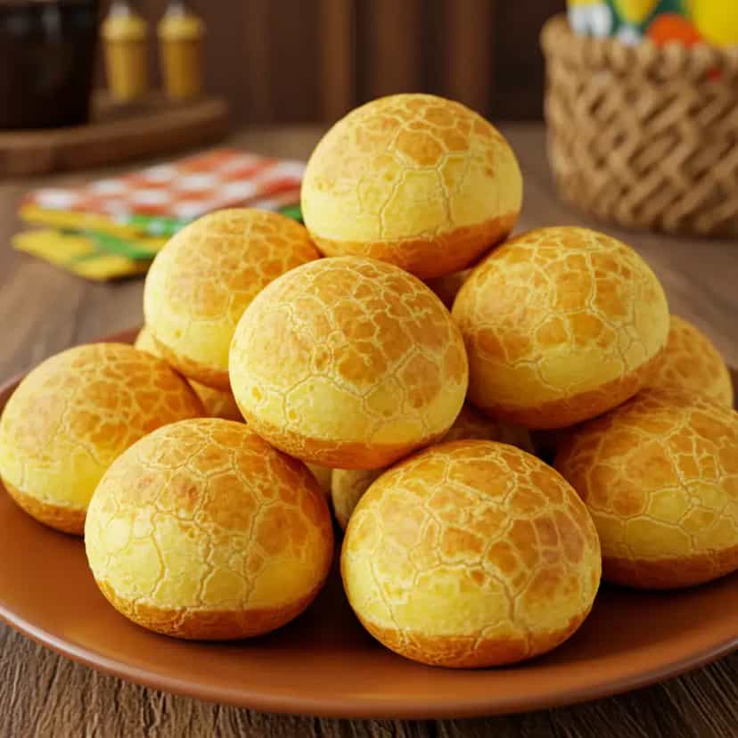 Foto deliciosa de Pão de queijo 3 ingredientes pronta para servir - Lanches de Padaria