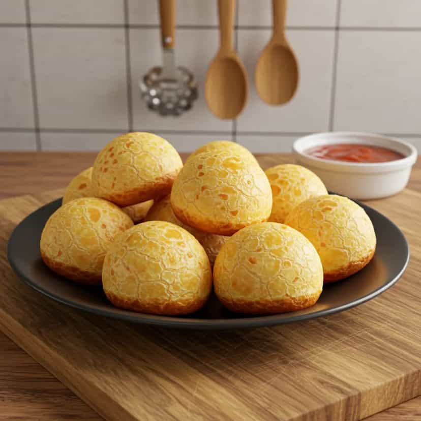 Foto deliciosa de Pão de Queijo Rápido na Airfryer pronta para servir - Na Airfryer