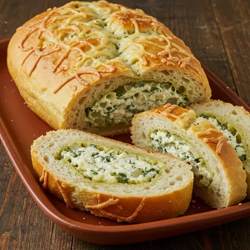 Foto deliciosa de Pão Gratinado com Creme de Cebola pronta para servir - Lanches de Padaria