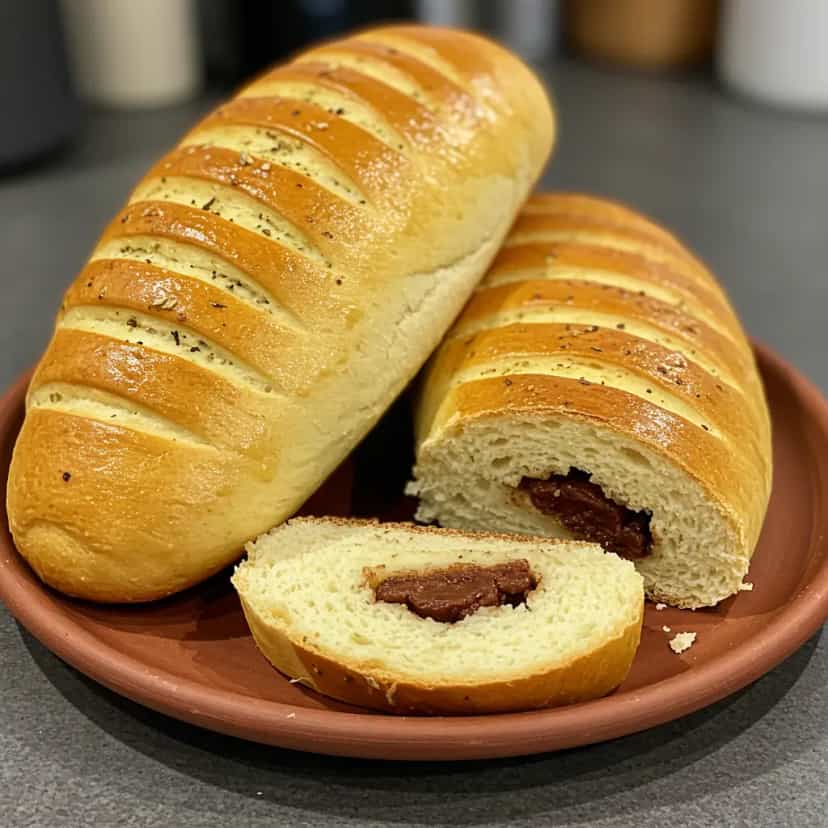 Foto deliciosa de Pão Recheado Caseiro pronta para servir - Lanches de Padaria