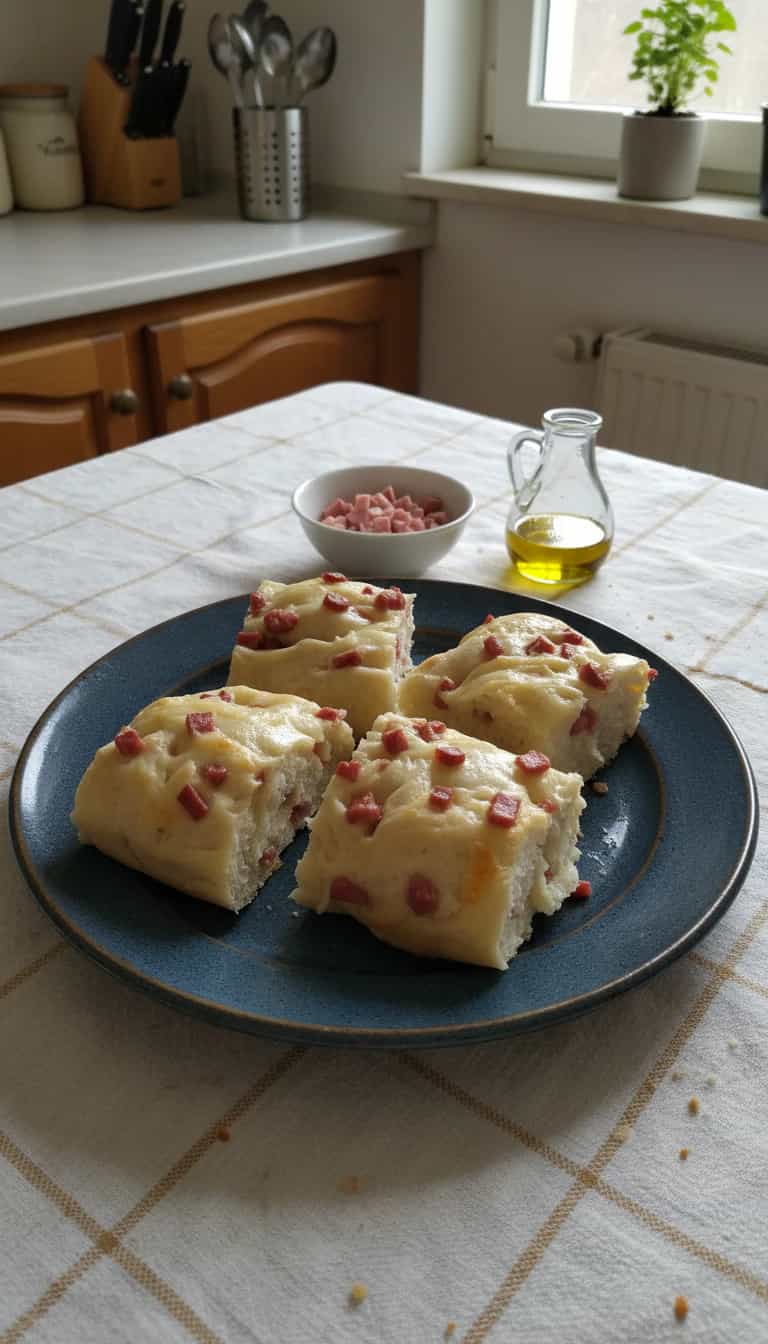 Foto deliciosa de Pão recheado de calabresa pronta para servir - Lanches de Padaria
