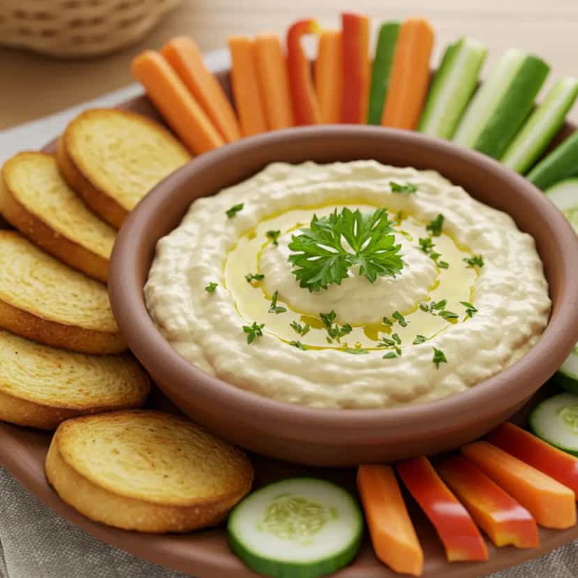 Foto deliciosa de Pasta de Grão de Bico para Petiscar pronta para servir - Veganas