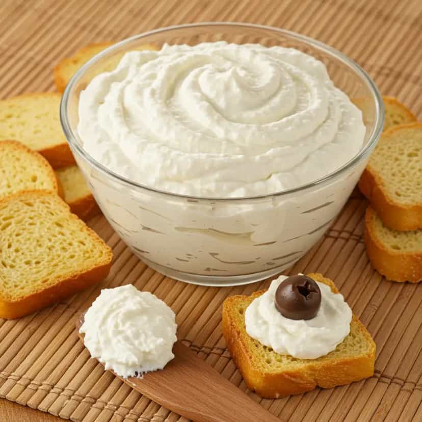 Foto deliciosa de Pasta de Ricota Cremosa com Alho pronta para servir - Pastas & Patês