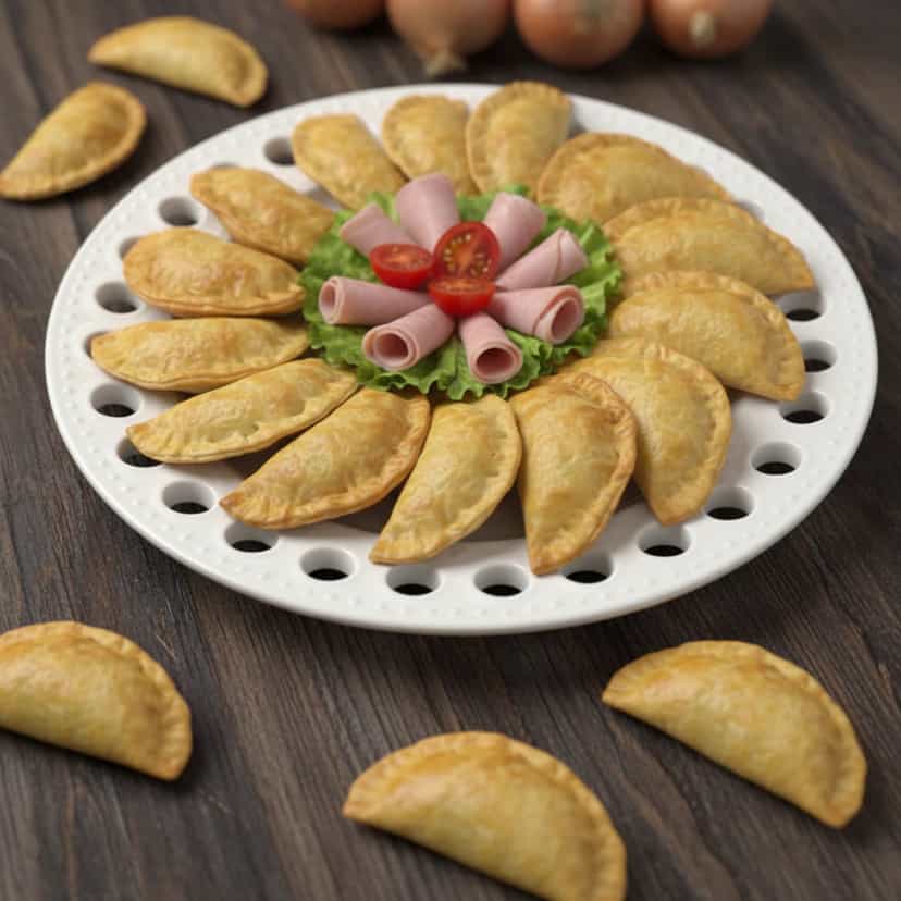 Foto deliciosa de Pastel de Forno de Presunto e Queijo pronta para servir - Salgadinhos