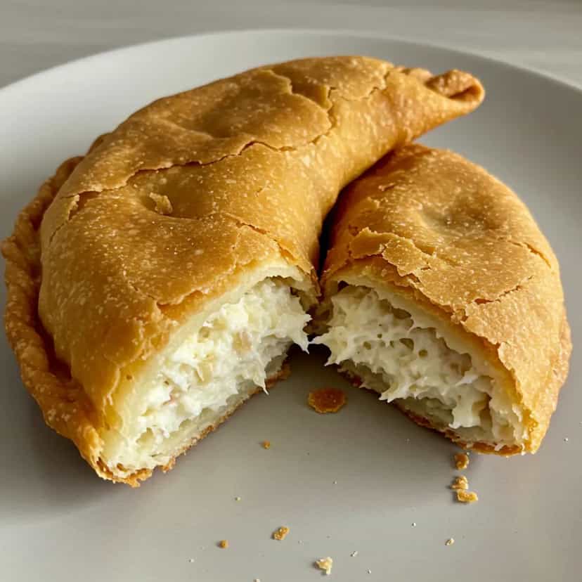 Foto deliciosa de Pastel de Frango com Catupiry pronta para servir - Salgadinhos