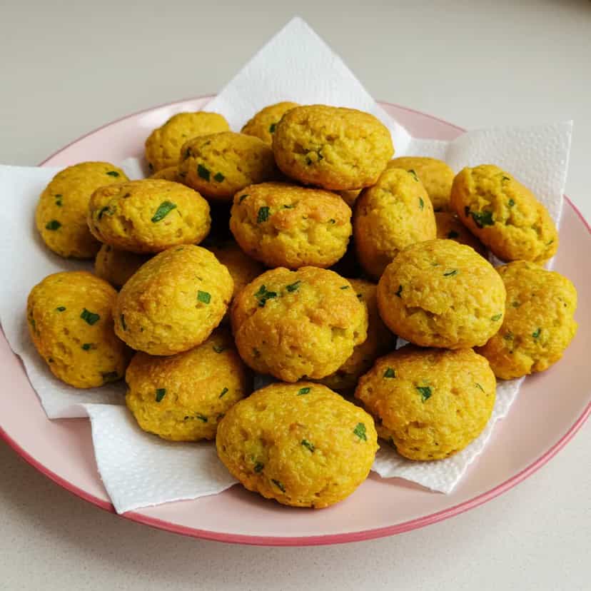 Foto deliciosa de Pataniscas de Bacalhau pronta para servir - Peixes & Frutos do Mar