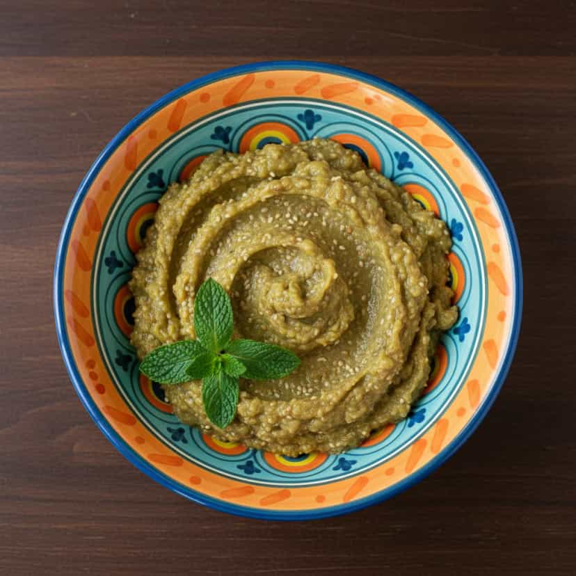 Foto deliciosa de Patê de Berinjela Assada pronta para servir - Pastas & Patês