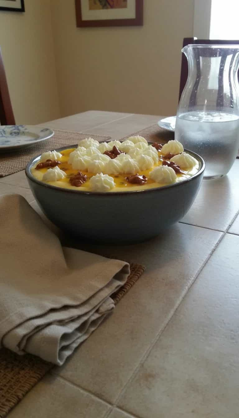 Foto deliciosa de Pavê Bicolor: Coco e Maracujá pronta para servir - Pudins & Cremes