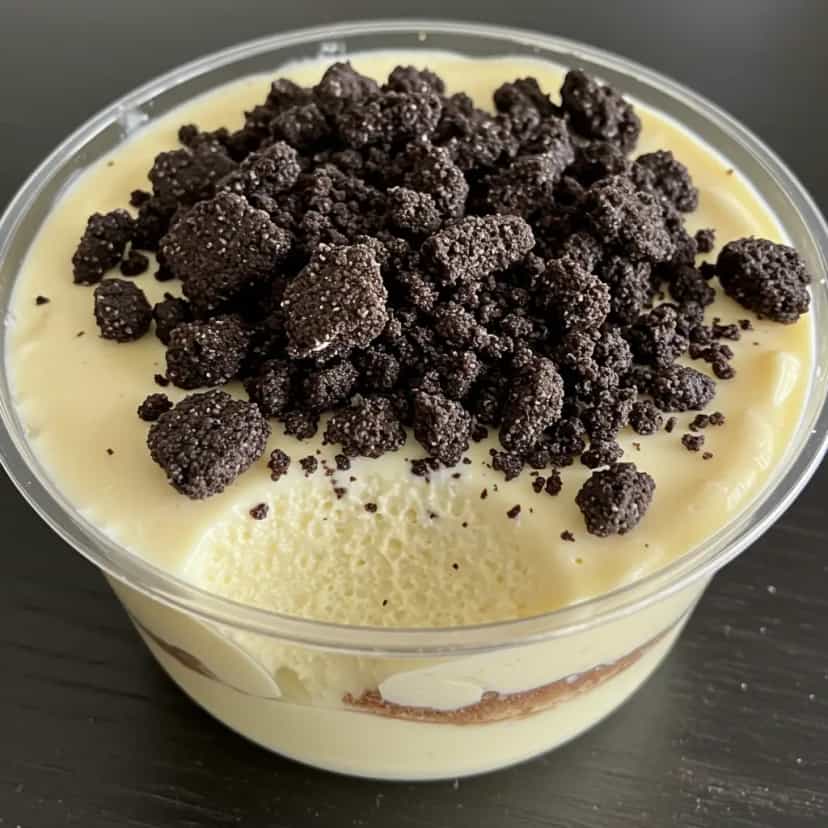 Foto deliciosa de Pavê bis de morango pronta para servir - Outras Receitas