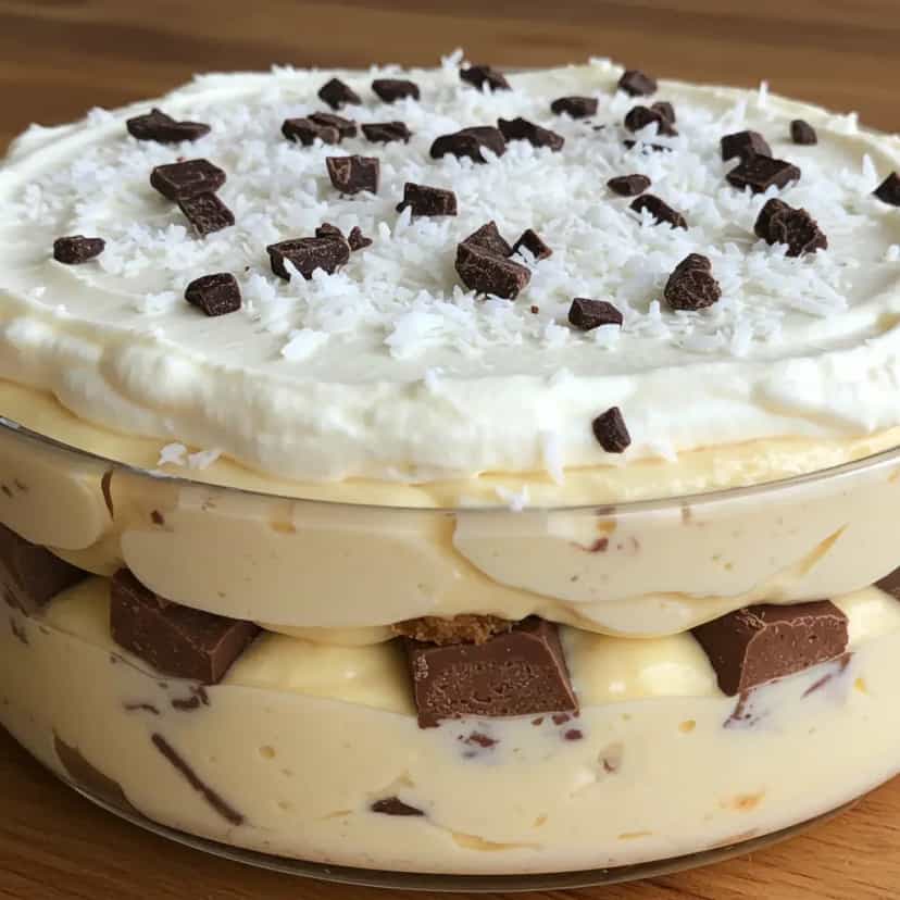 Foto deliciosa de Pavê Bombom Delícia pronta para servir - Pudins & Cremes