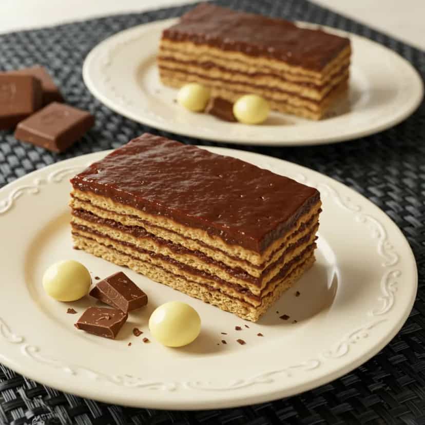 Foto deliciosa de Pavê Clássico de Biscoito Maizena pronta para servir - Pudins & Cremes