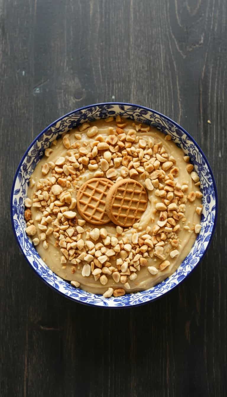 Foto deliciosa de Pavê Cremoso de Amendoim pronta para servir - Pudins & Cremes