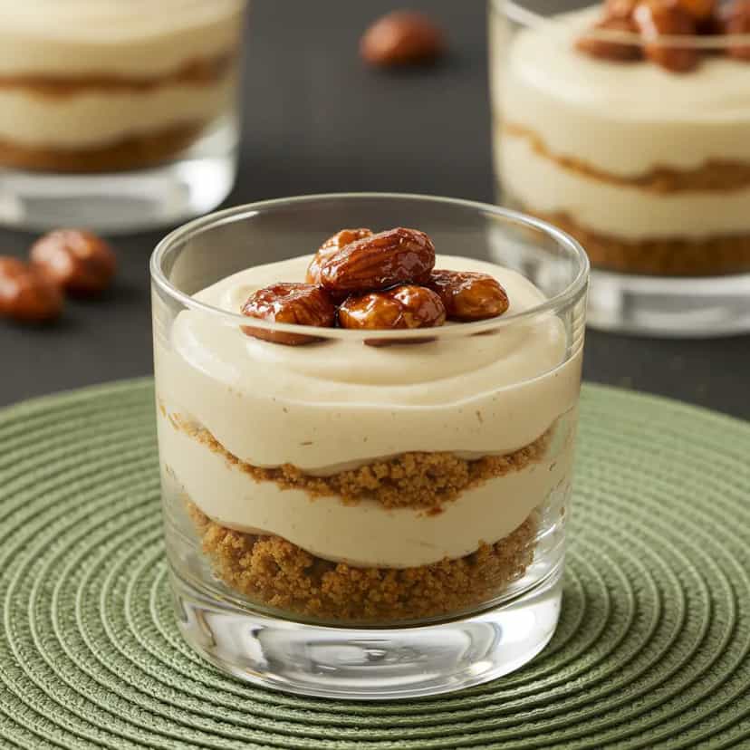 Foto deliciosa de Pavê Cremoso de Amendoim pronta para servir - Pudins & Cremes
