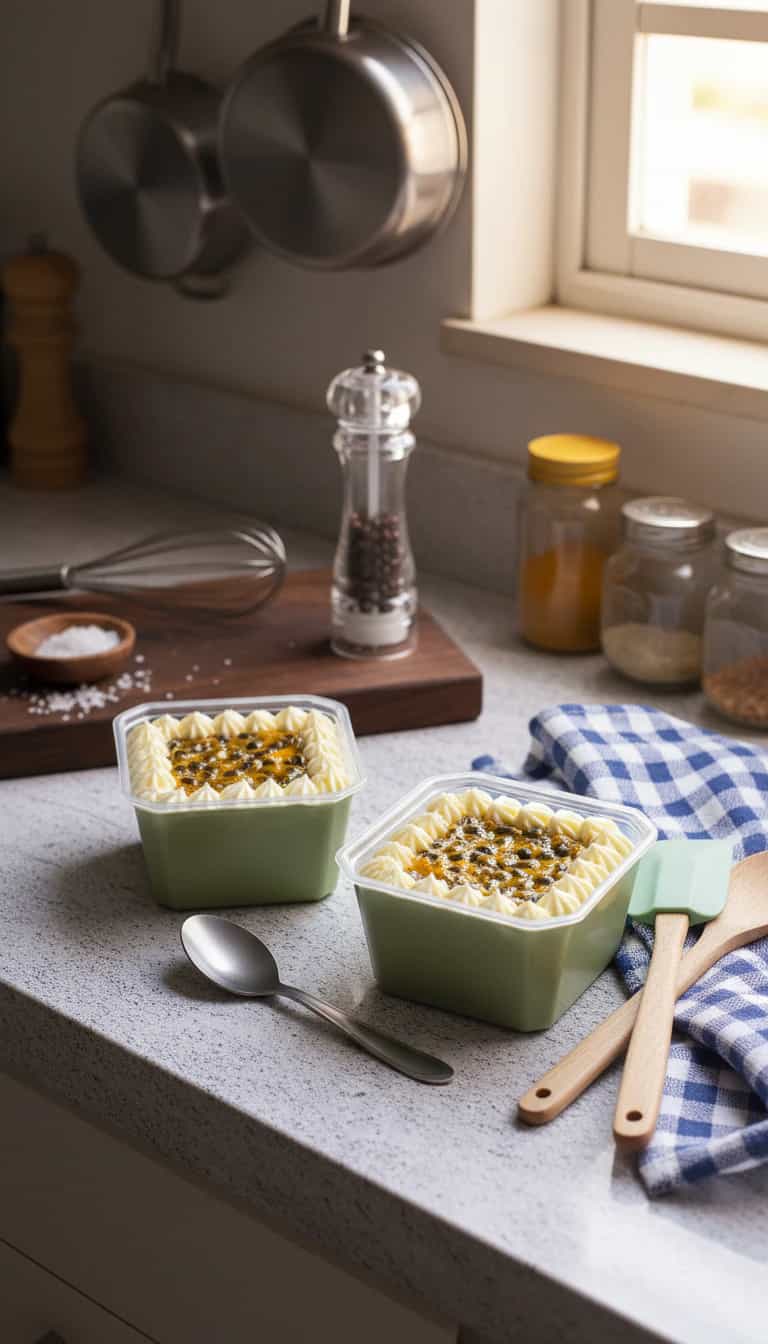 Foto deliciosa de Pavê Cremoso de Maracujá pronta para servir - Pudins & Cremes