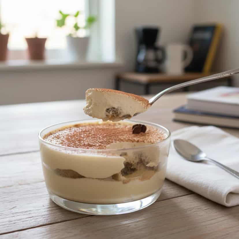 Foto deliciosa de Pavê Cremoso de Requeijão pronta para servir - Pudins & Cremes