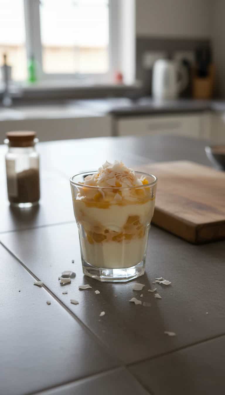 Foto deliciosa de Pavê de Abacaxi Cremoso pronta para servir - Pudins & Cremes