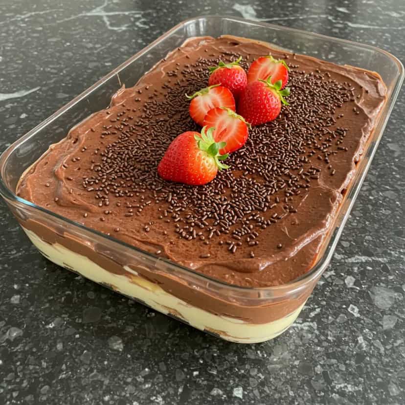 Foto deliciosa de Pavê de Beijinho e Brigadeiro Clássico pronta para servir - Outras Receitas