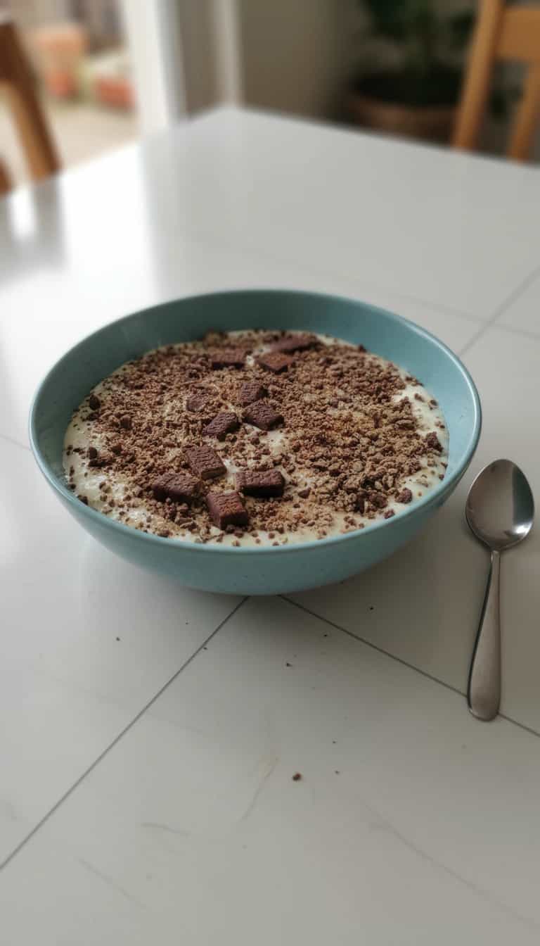Foto deliciosa de Pavê de Bis com Biscoito Maizena pronta para servir - Sem Assar