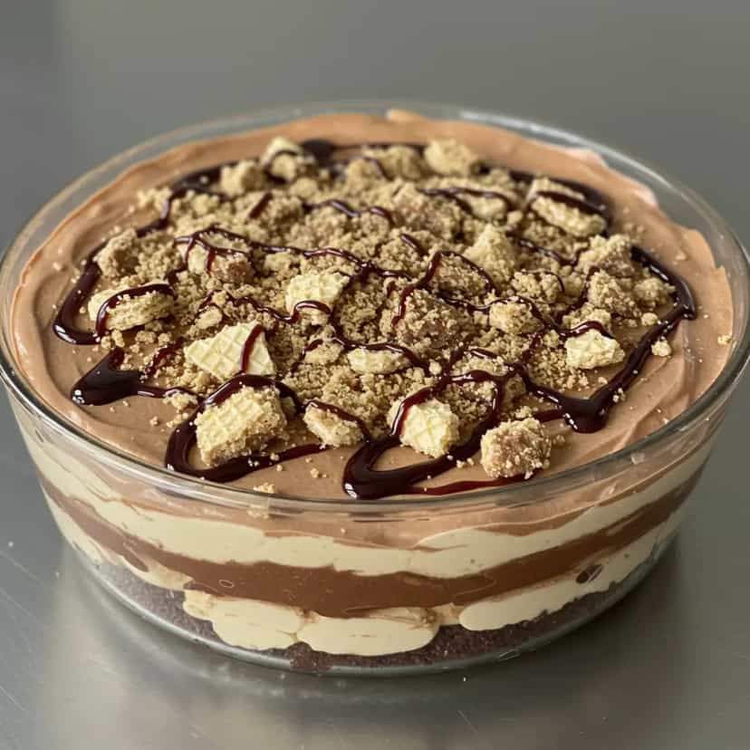 Foto deliciosa de Pavê de Bolo Solado pronta para servir - Pudins & Cremes