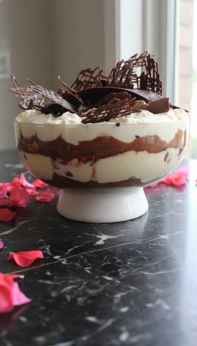 Foto deliciosa de Pavê de Bombom Cremoso pronta para servir - Pudins & Cremes