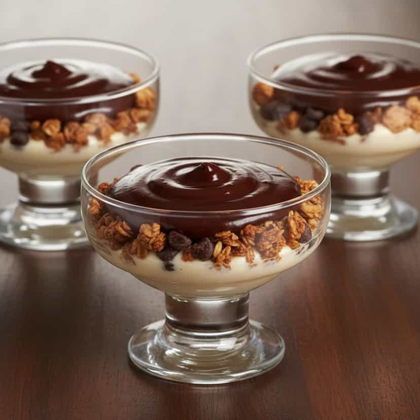 Foto deliciosa de Pavê de Bombom e Ameixa Seca pronta para servir - Pudins & Cremes