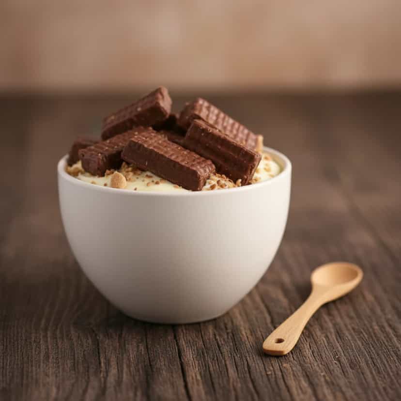 Foto deliciosa de Pavê de Chocolate Bis pronta para servir - Pudins & Cremes