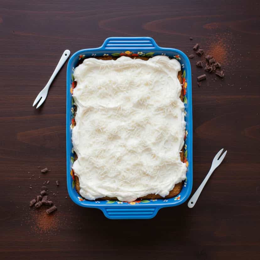 Foto deliciosa de Pavê de Chocolate com Coco pronta para servir - Pudins & Cremes
