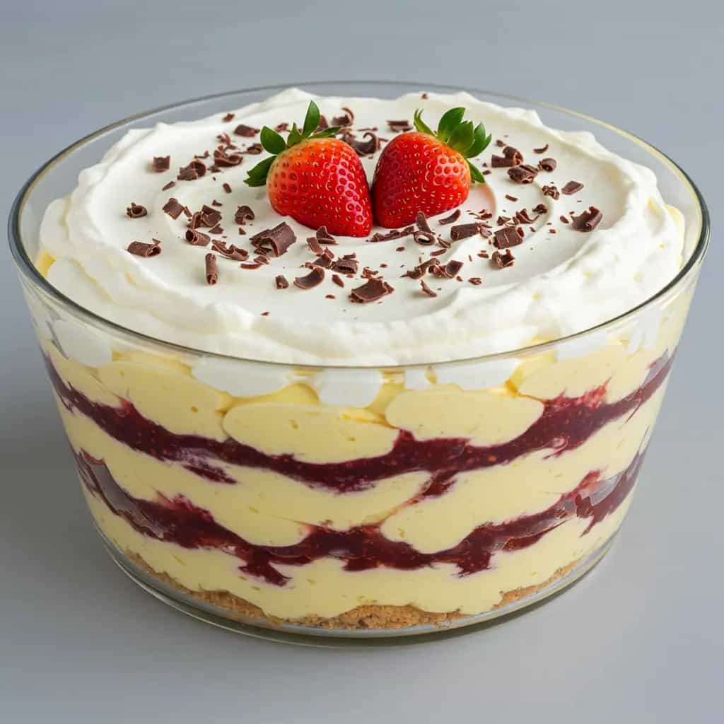 Pavê de chocolate com morangos