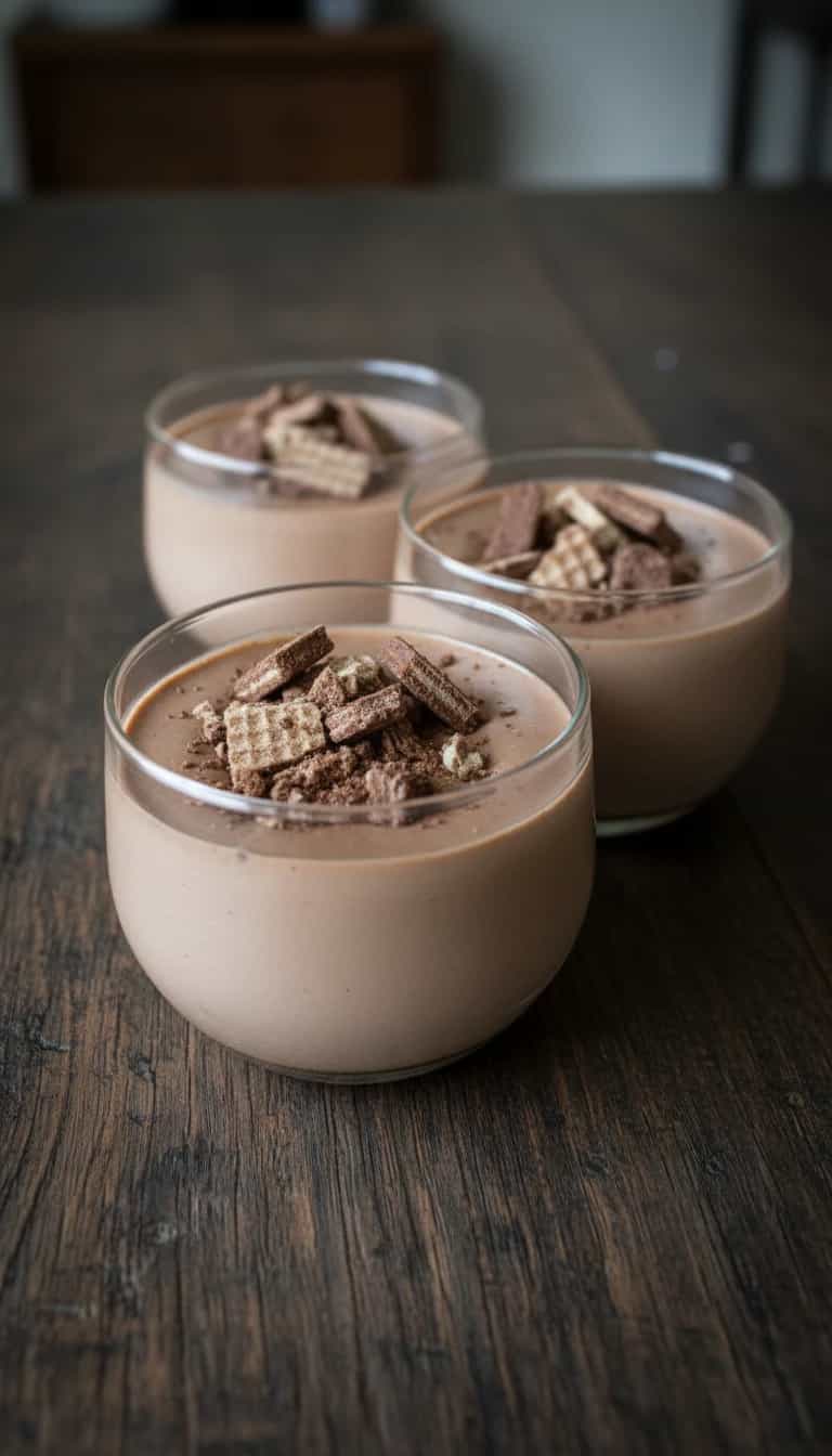 Foto deliciosa de Pavê de Chocolate Rápido pronta para servir - Pudins & Cremes