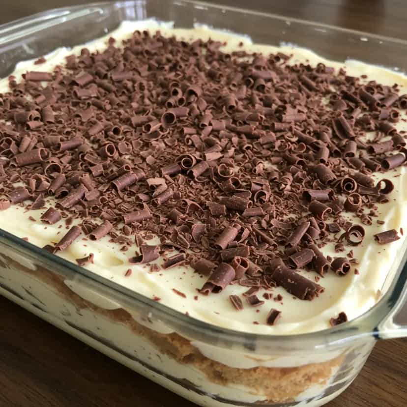 Foto deliciosa de Pavê de Chocolate Simples e Delicioso pronta para servir - Pudins & Cremes