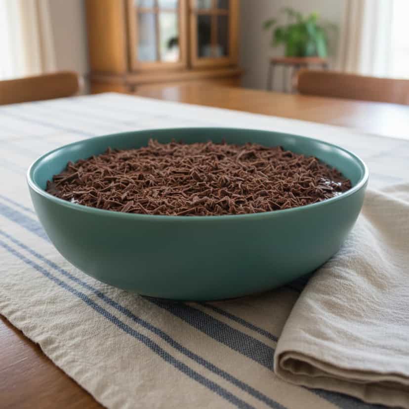 Foto deliciosa de Pavê de Chocolícia Cremoso pronta para servir - Pudins & Cremes