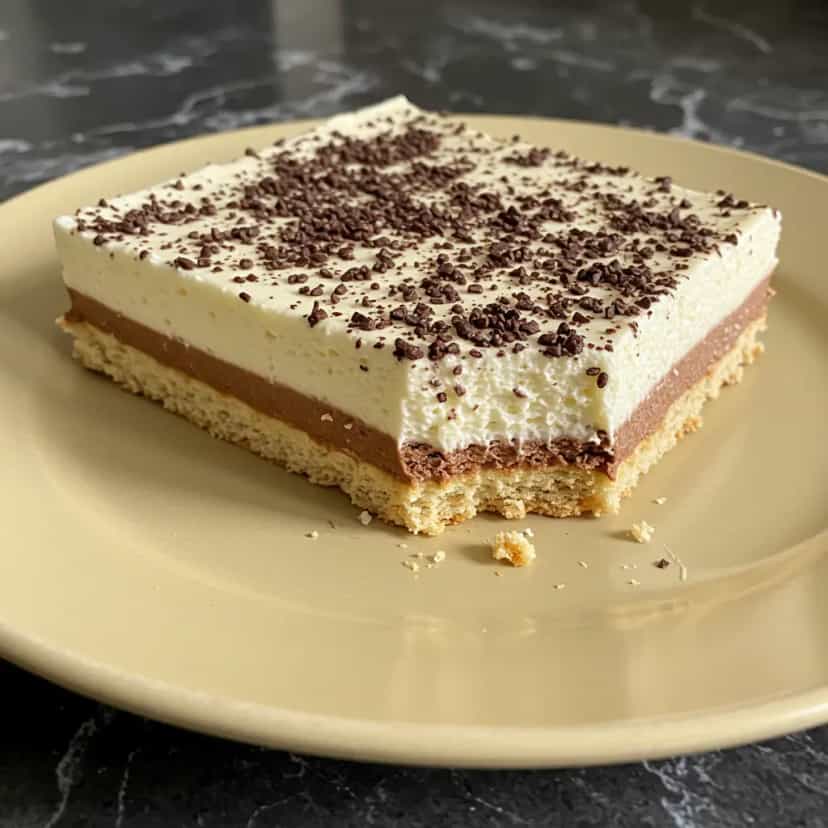 Foto deliciosa de Pavê de Coco e Chocolate pronta para servir - Pudins & Cremes