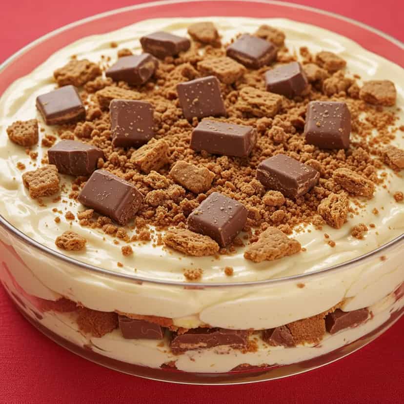 Foto deliciosa de Pavê de Creme de Avelã pronta para servir - Pudins & Cremes