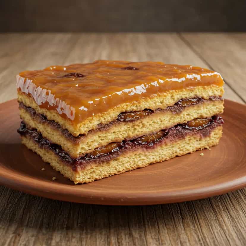 Foto deliciosa de Pavê de Doce de Leite e Ameixa Preta pronta para servir - Pudins & Cremes