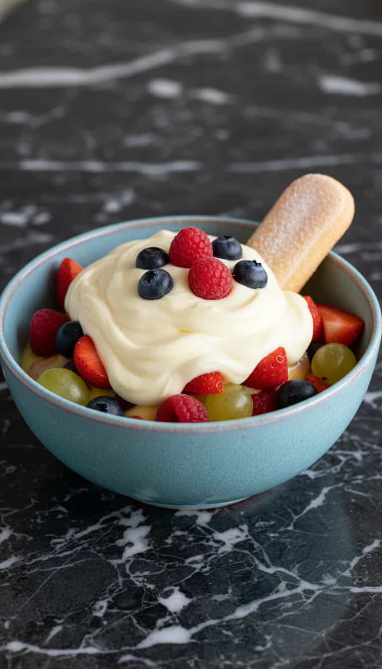 Foto deliciosa de Pavê de Frutas Vermelhas e Ricota pronta para servir - Pudins & Cremes