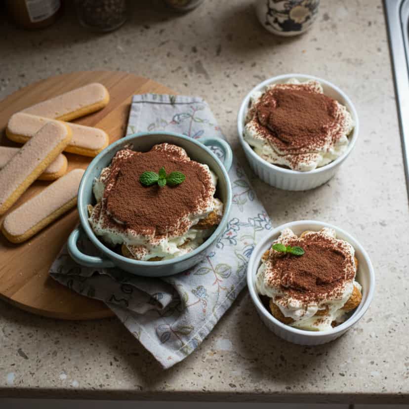 Foto deliciosa de Pavê de Leite Condensado Cremoso pronta para servir - Pudins & Cremes