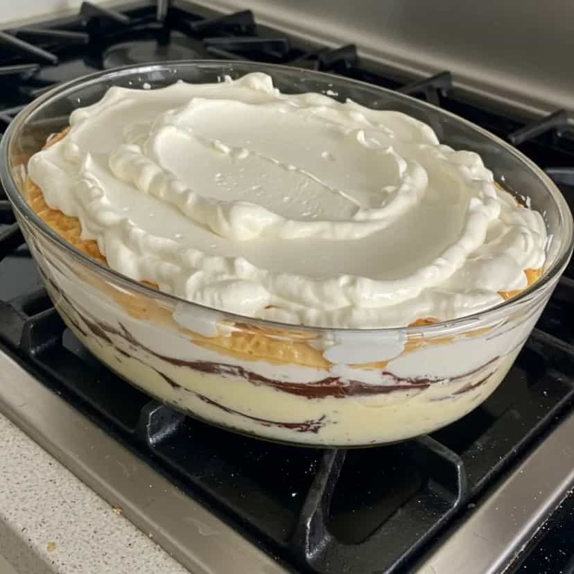 Foto deliciosa de Pavê de Leite Condensado pronta para servir - Pudins & Cremes