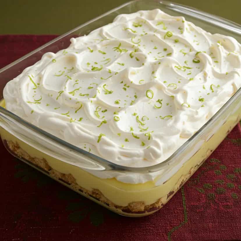Foto deliciosa de Pavê de Limão Refrescante pronta para servir - Pudins & Cremes