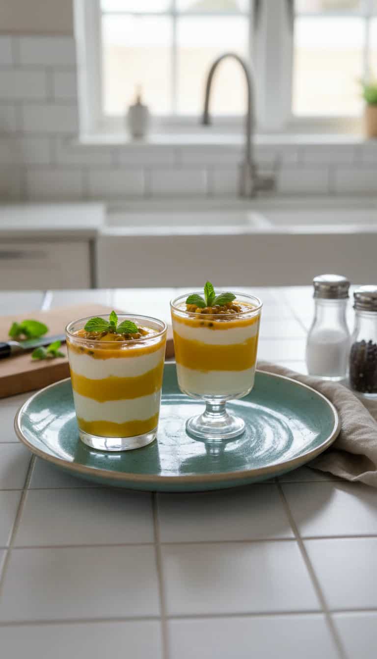 Foto deliciosa de Pavê de Maracujá Cremoso pronta para servir - Pudins & Cremes