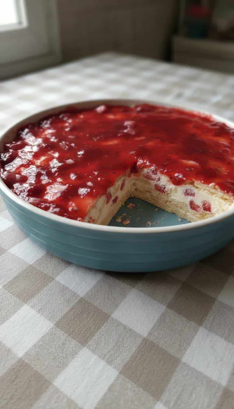 Foto deliciosa de Pavê de morango pronta para servir - Sem Assar