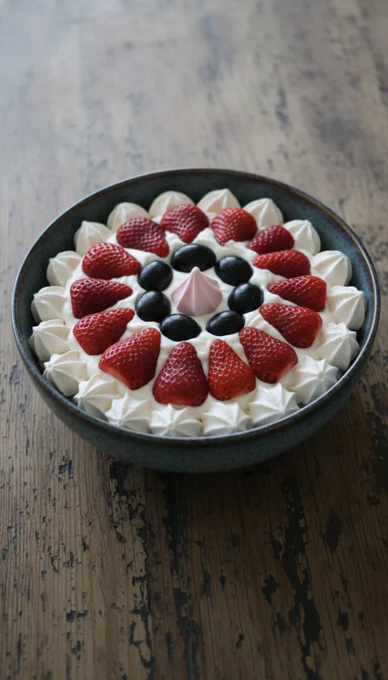 Foto deliciosa de Pavê de Morango e Uva com Chantilly pronta para servir - Outras Receitas