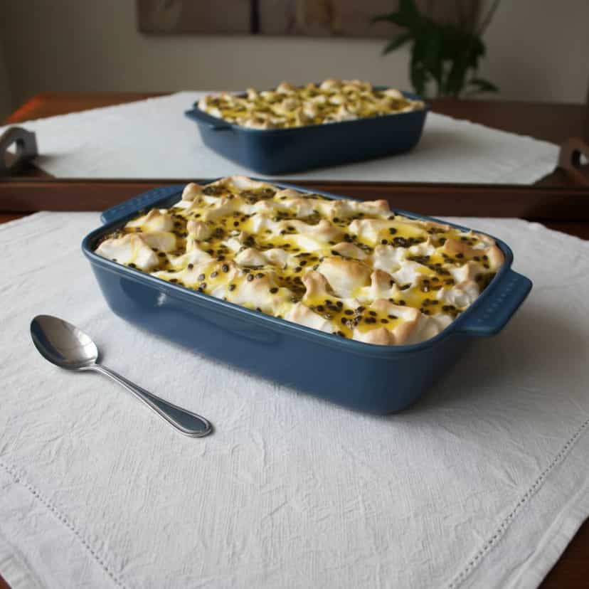 Foto deliciosa de Pavê de Mousse de Maracujá com Suspiro pronta para servir - Pudins & Cremes