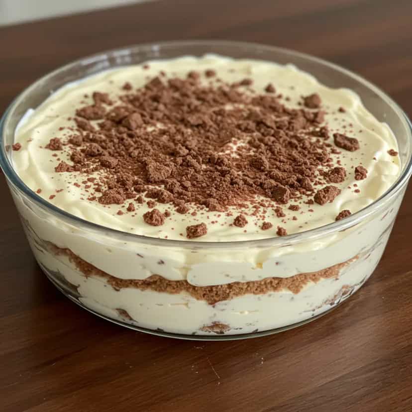 Foto deliciosa de Pavê de Sonho de Valsa pronta para servir - Sem Assar