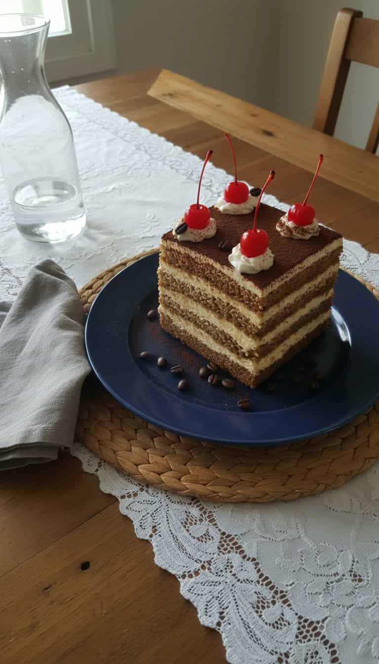 Foto deliciosa de Pavê de Tiramisú Brasileiro pronta para servir - Outras Receitas