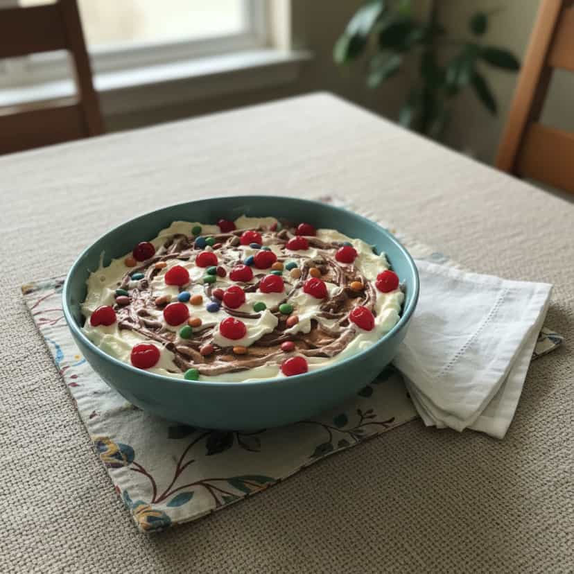 Foto deliciosa de Pavê Natalino de Abacaxi e Coco pronta para servir - Pudins & Cremes