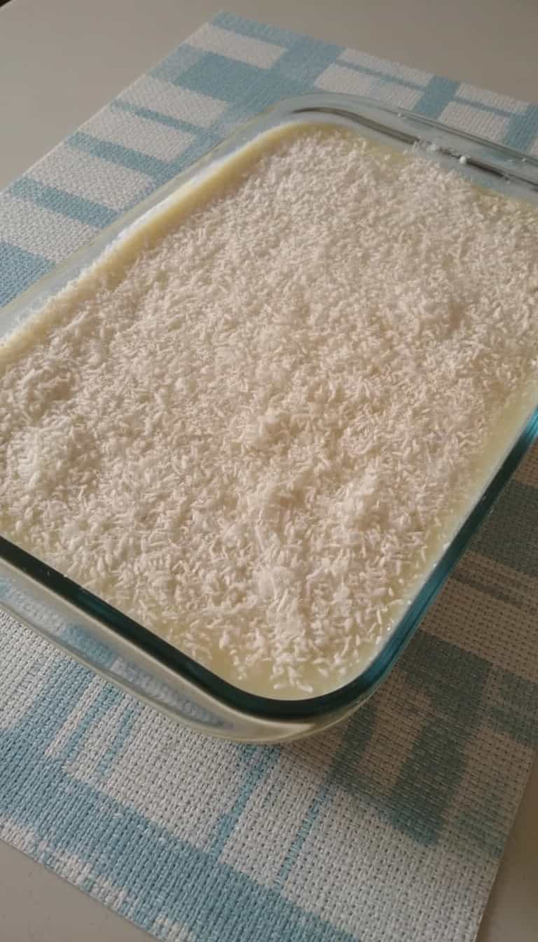 Foto deliciosa de Pavê Simples de Coco pronta para servir - Pudins & Cremes