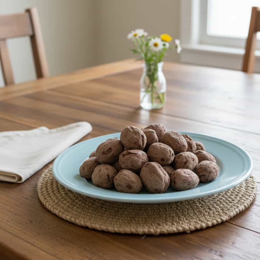 Foto deliciosa de Pé de Moleque Cremoso de Chocolate pronta para servir - Outras Receitas