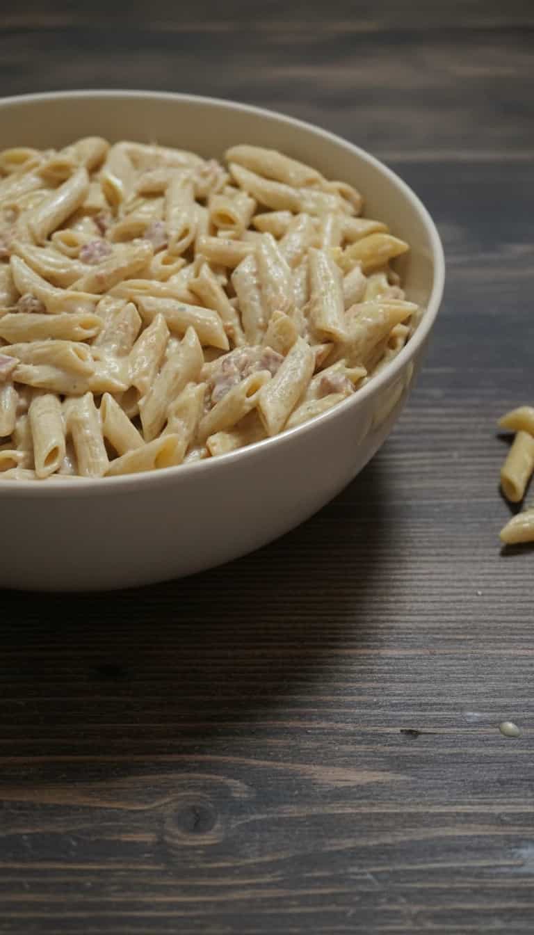 Foto deliciosa de Penne ao Molho de Gorgonzola com Bacon pronta para servir - Massas & Macarrão
