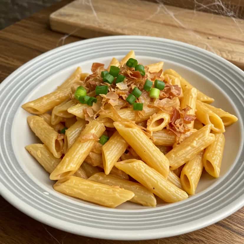 Foto deliciosa de Penne com Carne Seca e Abóbora pronta para servir - Massas & Macarrão