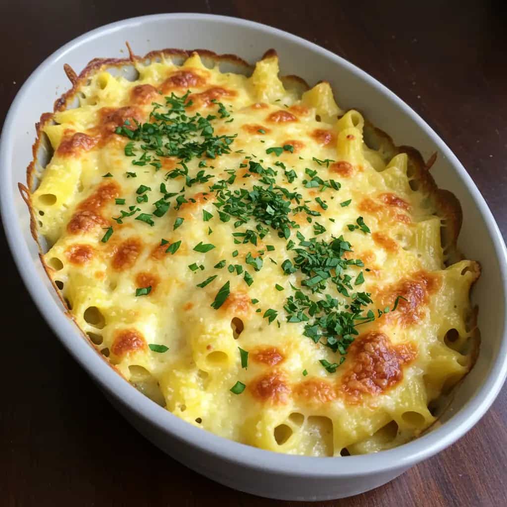 Penne Gratinado ao Molho Bechamel